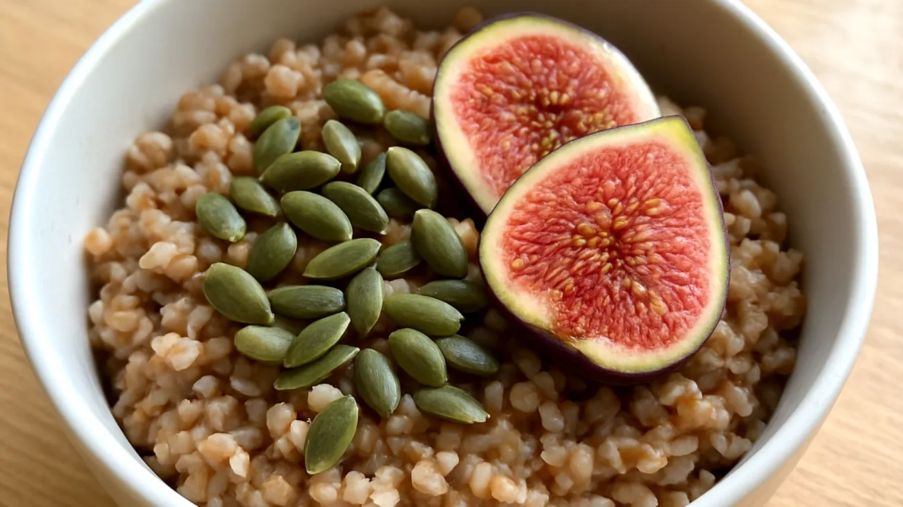 Buchweizen-Porridge mit Kürbiskernen und Feigen"