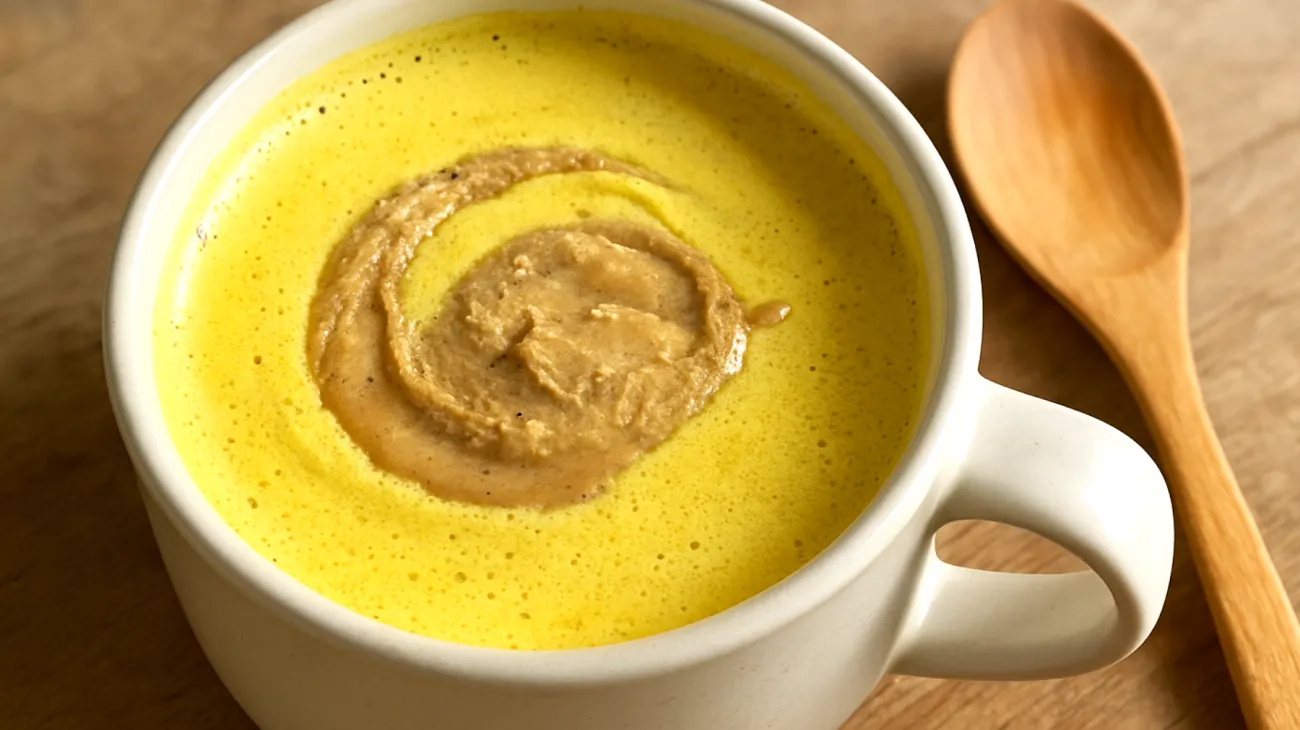 Goldene Milch mit Ashwagandha und Mandelmuss"